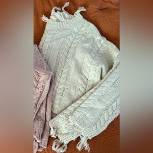 Cable Knit Sweater in Cream/ Tan